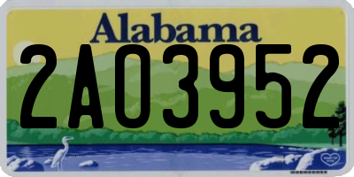 AL license plate 2AO3952