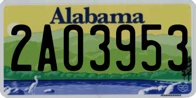 AL license plate 2AO3953
