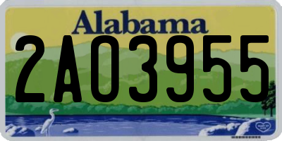 AL license plate 2AO3955
