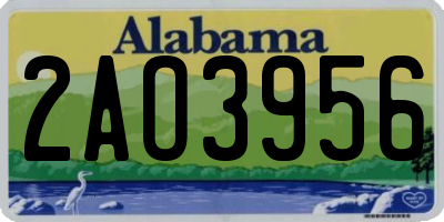 AL license plate 2AO3956