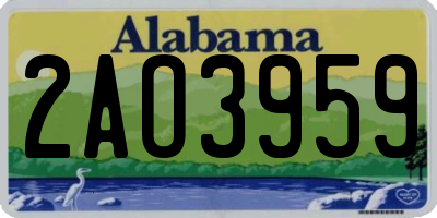 AL license plate 2AO3959