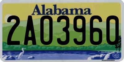 AL license plate 2AO3960