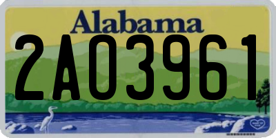 AL license plate 2AO3961