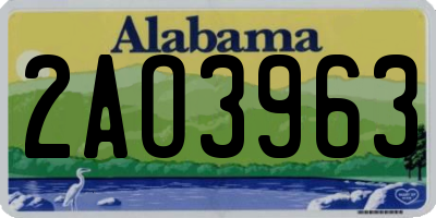 AL license plate 2AO3963
