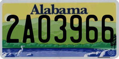 AL license plate 2AO3966