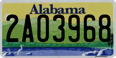 AL license plate 2AO3968