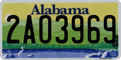 AL license plate 2AO3969