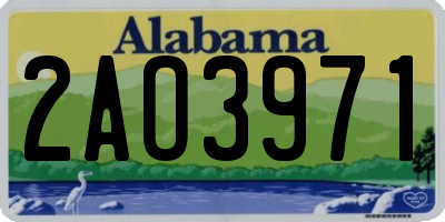 AL license plate 2AO3971