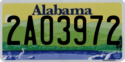 AL license plate 2AO3972