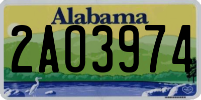 AL license plate 2AO3974