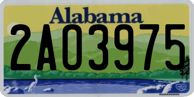 AL license plate 2AO3975