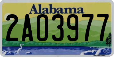 AL license plate 2AO3977
