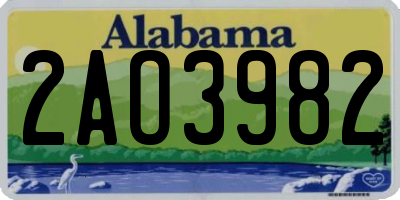 AL license plate 2AO3982