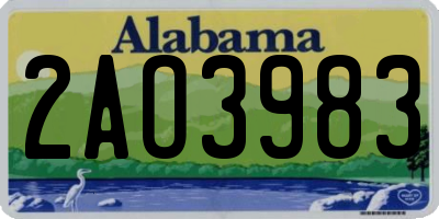 AL license plate 2AO3983