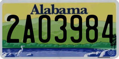 AL license plate 2AO3984