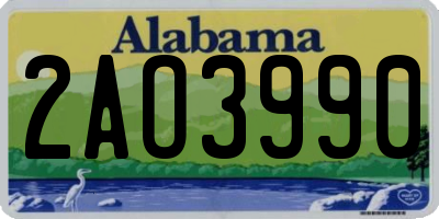 AL license plate 2AO3990