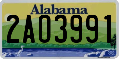 AL license plate 2AO3991