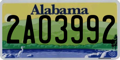AL license plate 2AO3992