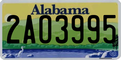 AL license plate 2AO3995