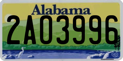 AL license plate 2AO3996