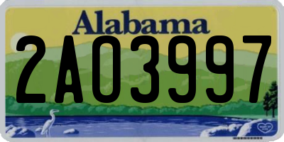 AL license plate 2AO3997