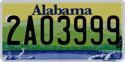 AL license plate 2AO3999