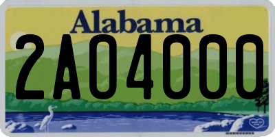 AL license plate 2AO4000