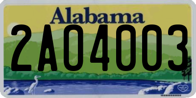 AL license plate 2AO4003