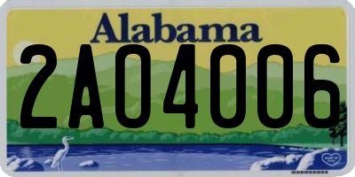 AL license plate 2AO4006