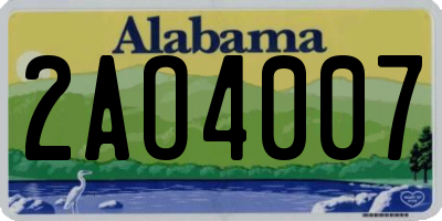 AL license plate 2AO4007