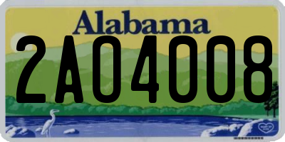 AL license plate 2AO4008