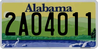 AL license plate 2AO4011