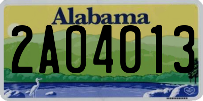 AL license plate 2AO4013