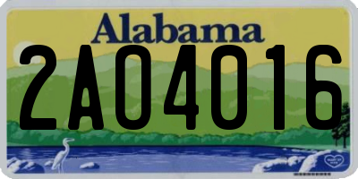AL license plate 2AO4016