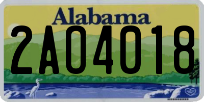 AL license plate 2AO4018
