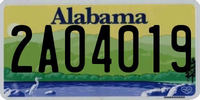 AL license plate 2AO4019