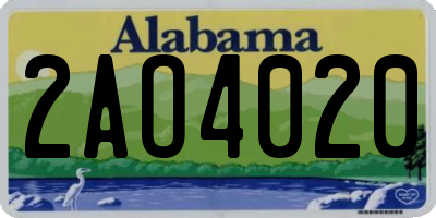 AL license plate 2AO4020