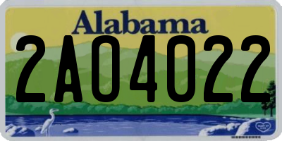 AL license plate 2AO4022