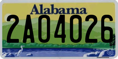 AL license plate 2AO4026