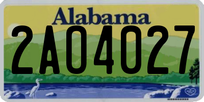 AL license plate 2AO4027