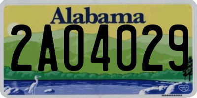 AL license plate 2AO4029