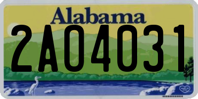 AL license plate 2AO4031