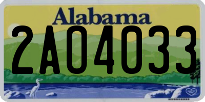 AL license plate 2AO4033