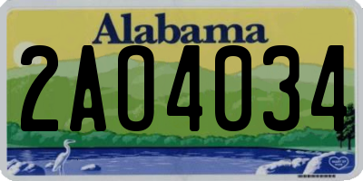 AL license plate 2AO4034