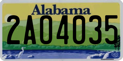 AL license plate 2AO4035