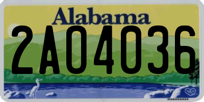 AL license plate 2AO4036