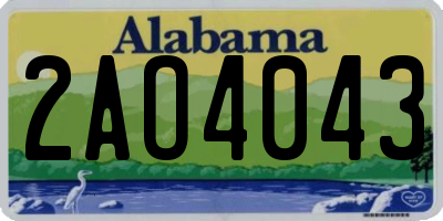 AL license plate 2AO4043