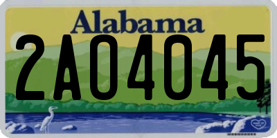 AL license plate 2AO4045
