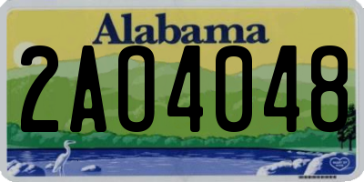 AL license plate 2AO4048