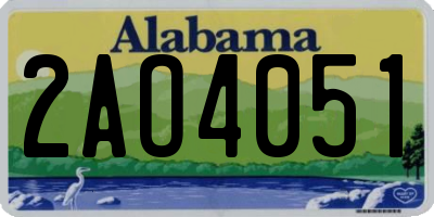 AL license plate 2AO4051